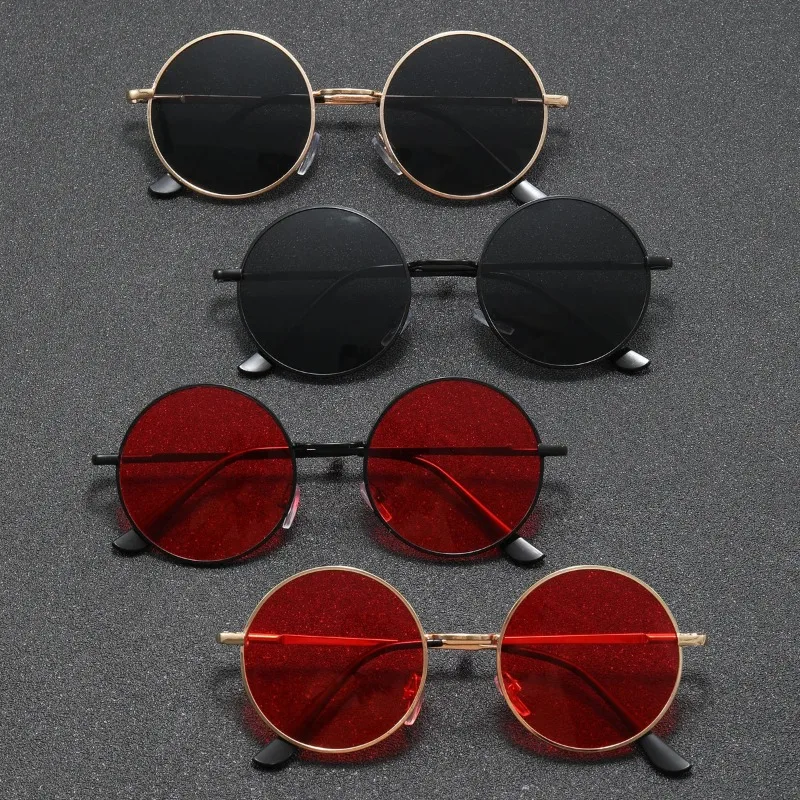 1pcs Fashion Sunglasses Round Frame Men Women Design Retro UV400 Glasses Anti-glare Causal Driving Eyewear