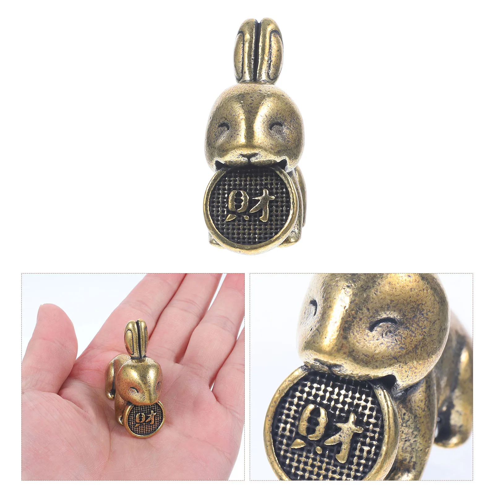 

Brass Chinese Zodiac Bunny Statue Small Rabbit Shaped For Desktop Cabinet Decor Tabletop Zodiac Home Office Desk Ornament