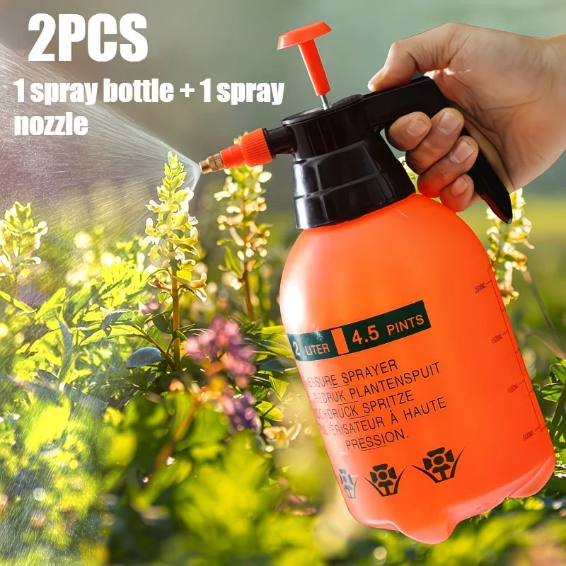 2L High Pressure Garden Sprayer Thick Plastic Handheld Adjustable Nozzle for Lawn Flower Watering Gardening