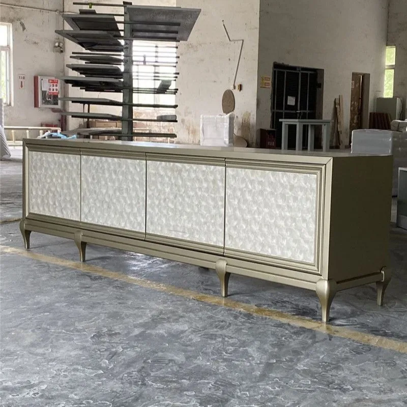 

American light luxury solid wood shell TV cabinet, post-modern simple audio-visual cabinet, living room storage decorative