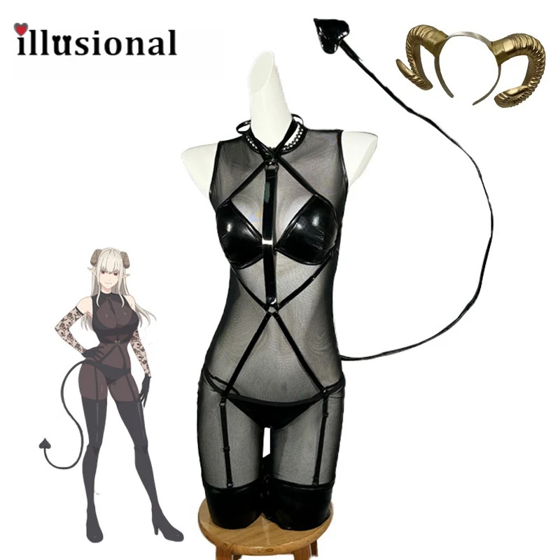 

illusional Anime 2.5 dimensional Seduction Lustalotte Cosplay Costume Sexy lingeries private photo shoots PU Tights Jumpsuit