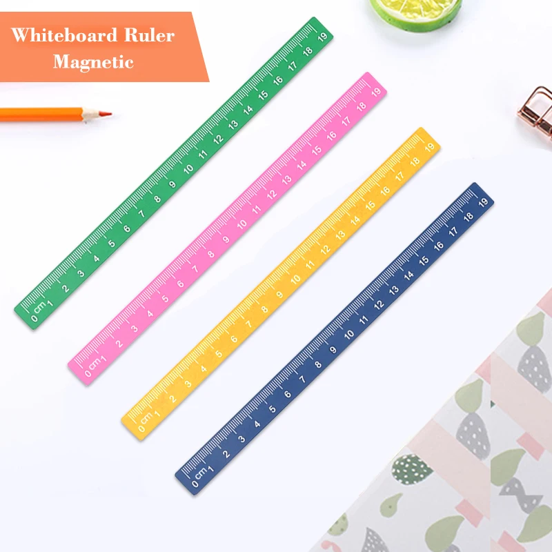 5 PCS/Set Magnetic Scale Ruler Whiteboard Blackboard Measuring School Supplies Cute Stationery Educational Drawing Straight Edge