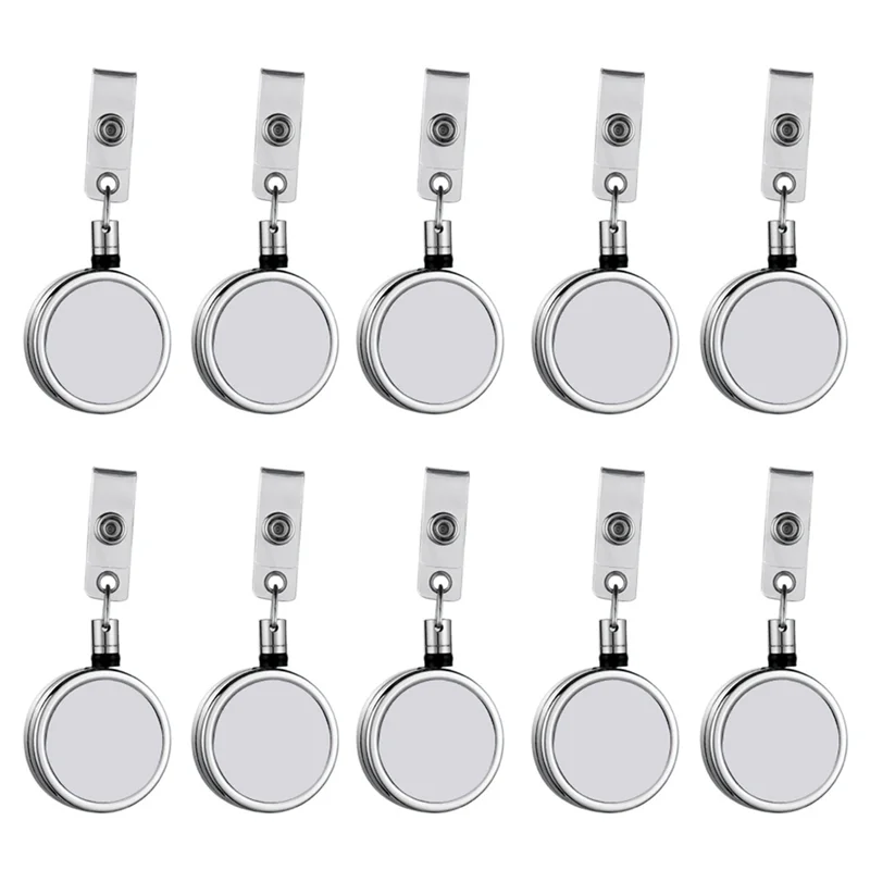 10PCS Sublimation Blank Keychain Metal Heat Transfer Keychain Blank Board Key Rings For DIY Sublimation 40Mm