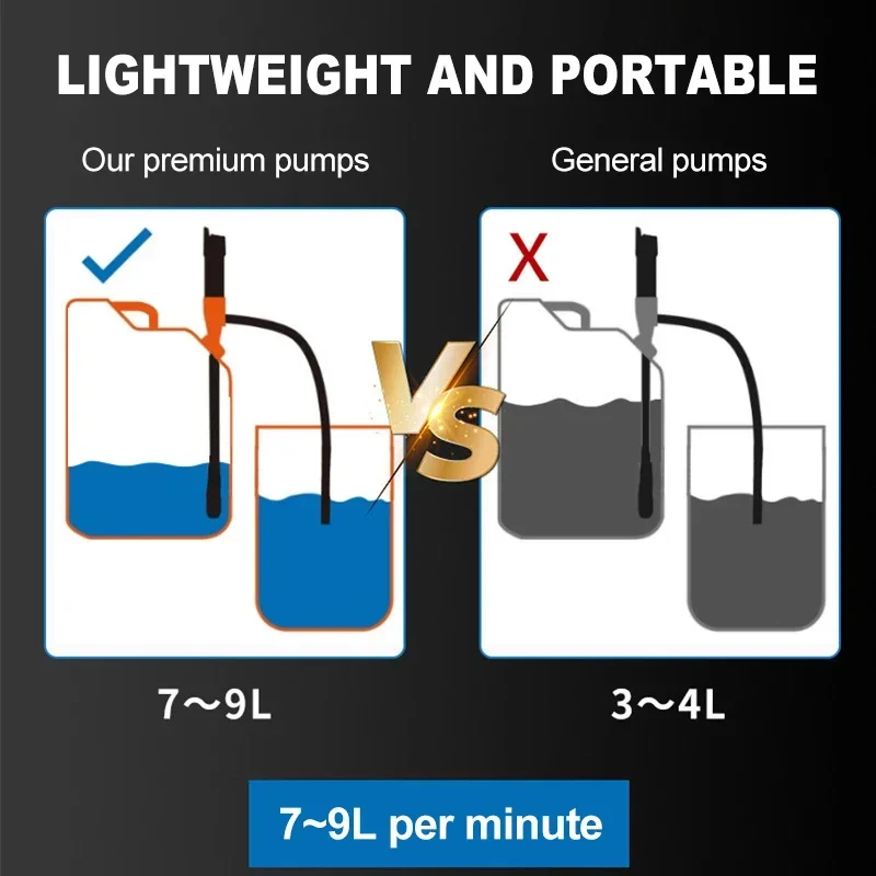 EAFC Car Transfer Pump Battery Powered Fuel Oil Pump Control Nozzle Portable Handheld Liquid Transfer Pump For Gas Diesel Pump