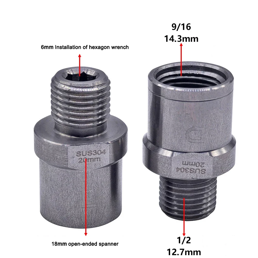 

1 Pair Stainless Steel Bicycle Pedal Adapters Fit 9/16 Inch Pedals And 1/2 Inch Cranks Cycling Accessories