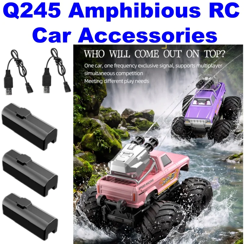 Q245 Amphibious Remote Control Car Accessorie Battery 3.7V 500mA  Modular Battery USB Charging Line Spare Parts  For: Q245 RC Ca