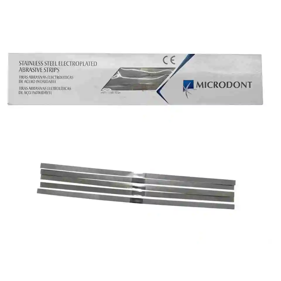 Dental IPR Strips 4mm Microdont Orthodontic Interproximal Reduction Strips Stainless Steel Polishing Strip 12Pcs/Box Metal Strip