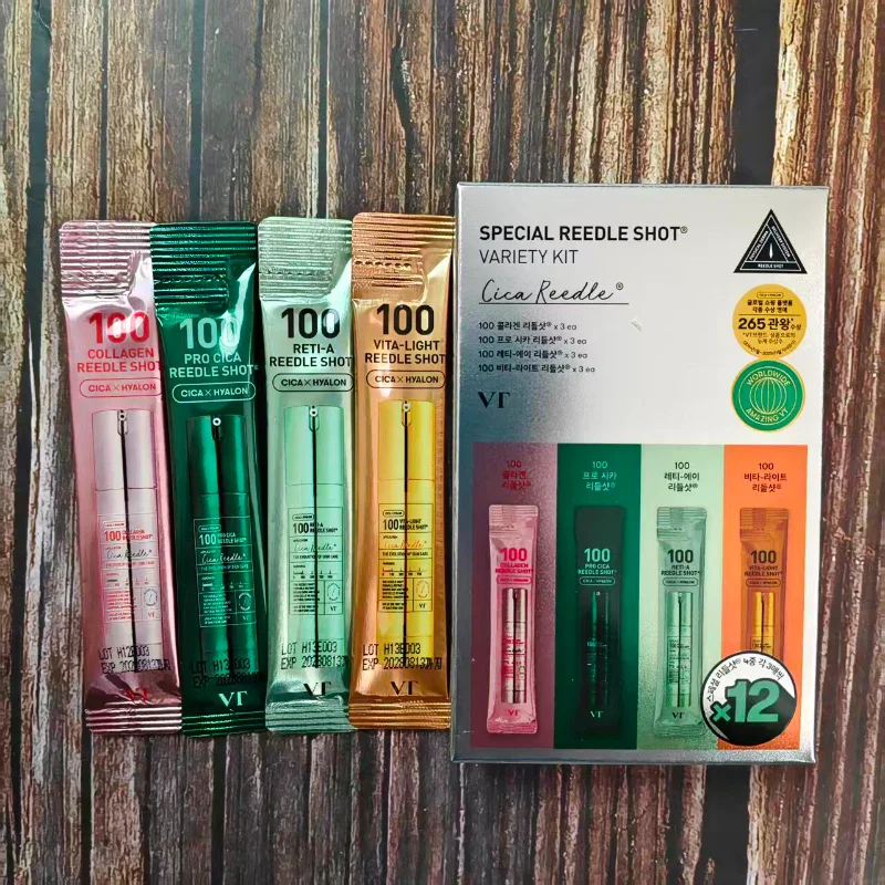 VT Special Reedle Shot Sample Set Centella Asiatica Repair  Retinol Soothing Brightening and Anti-Aging Travel Size Skin Care