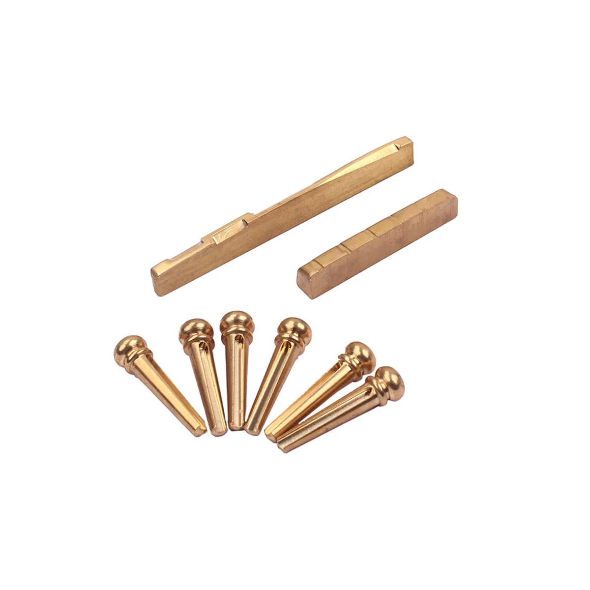 

Premium Brass Guitar Bridge with Nut Acoustic Instrument Part Polished Flat Bottom Excellent Intonation Clarity Superior Tone