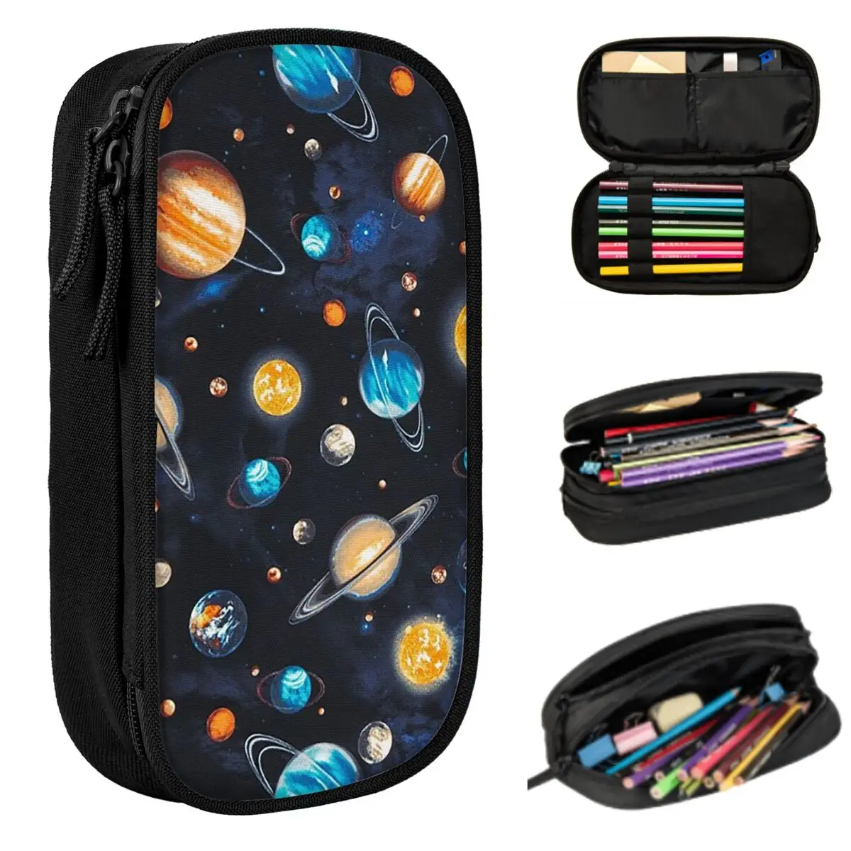 Solar System Space Planets Universe Pencil Case for Boy Girl Gifts Pen Box Pencil Bag Stationery Supplies Pen Holder Bag