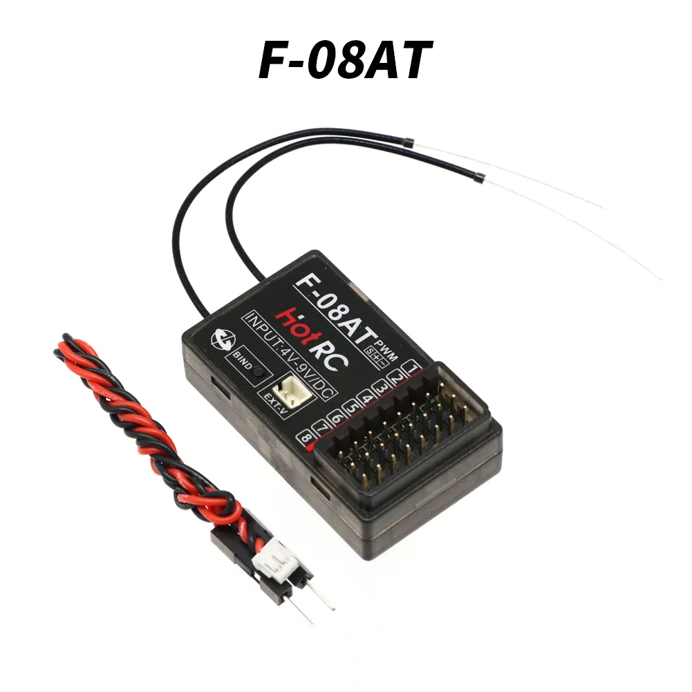 HOTRC 2.4Ghz F-04B F-06A F-08A F-01A F-04BT F-06AT F-08AT F-01AT 4/6/8CH PWM RC-ontvanger met gyro & lichtbesturing voor Hotrc Tra - afbeelding 1