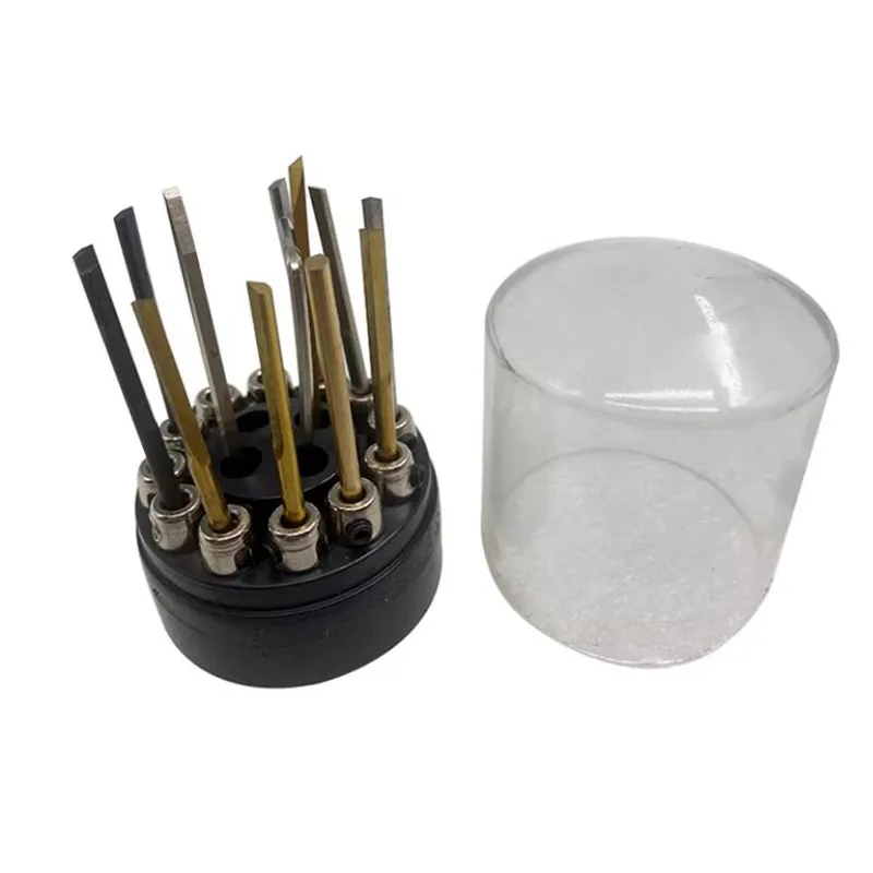Machine-Use Cobalt Steel Engraving & Micro-Setting Knife Set | Inlay Tools with Shovels, Connectors & Assorted Blades 12Pcs