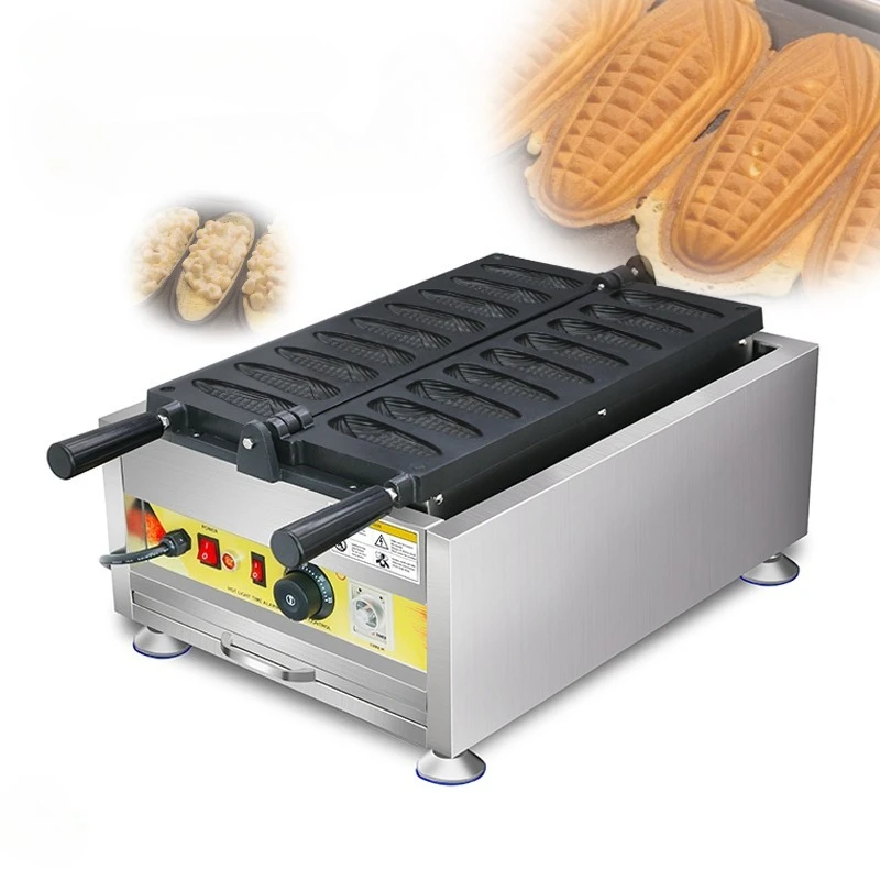 Corn-shaped waffle maker with cheese for global voltages and plugs