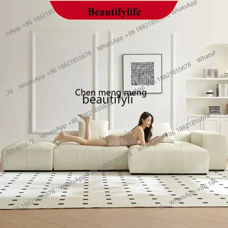 

D178 H Sofa silicone leather double-sided seated sofa module combination Italian minimalist sofa