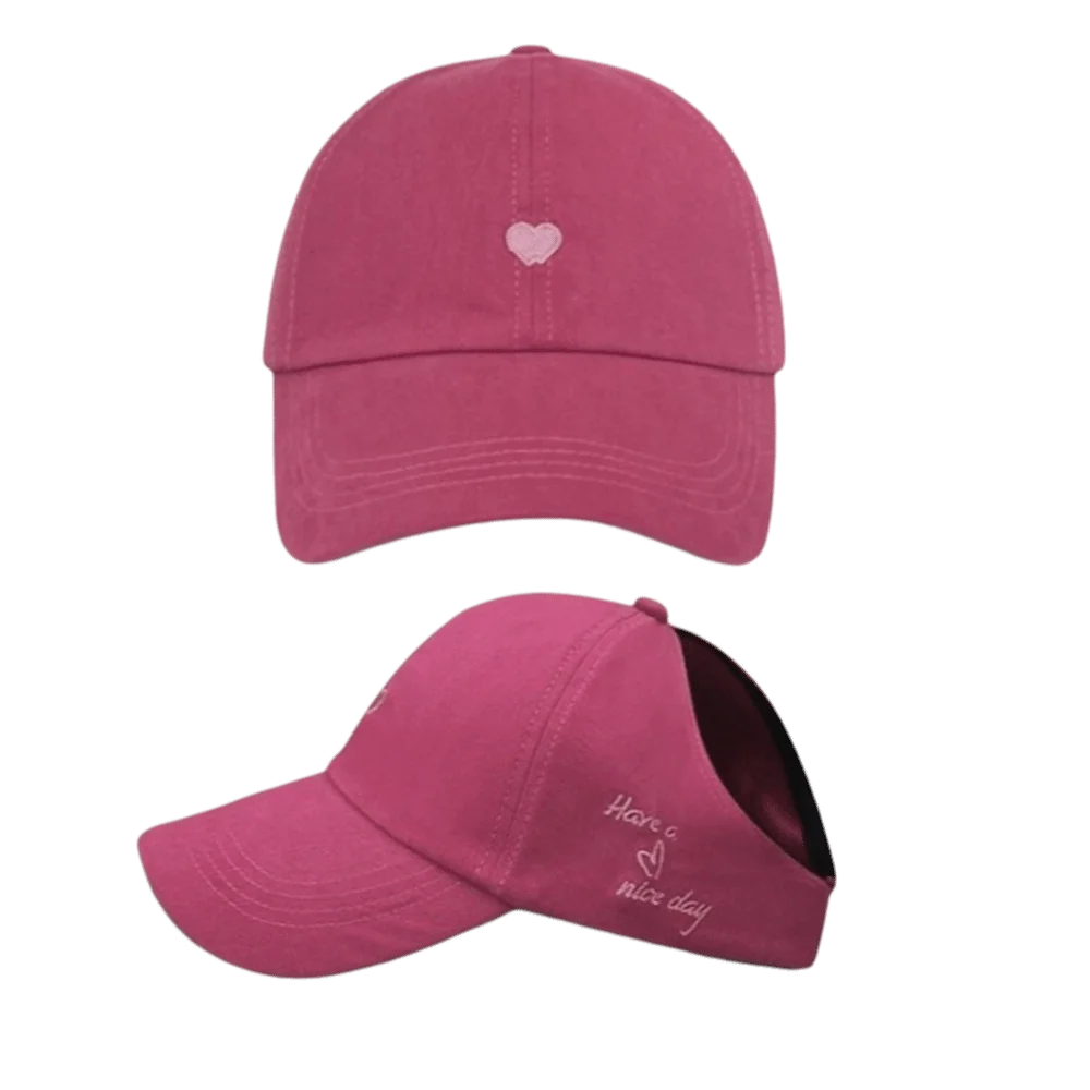 

Boy High Ponytail Children's Baseball Cap Solid Color Soft Sun Hat Love Heart Embroidery Cotton Baby Peaked Cap Outdoor
