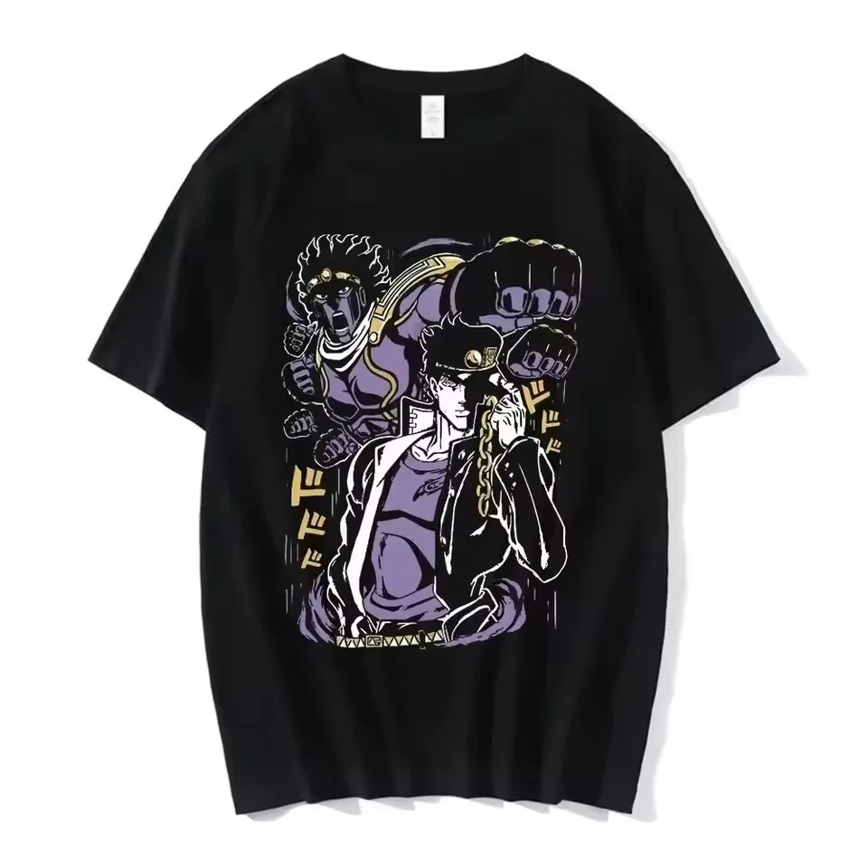 Anime Jojo 7 Steel Ball Run Charlie Kirk & Gyro Zeppeli Grafik-Baumwoll-Unisex-T-Shirt 2026 Sommer Neues Y2k Kurzarm-T-Shirt – Detail 12