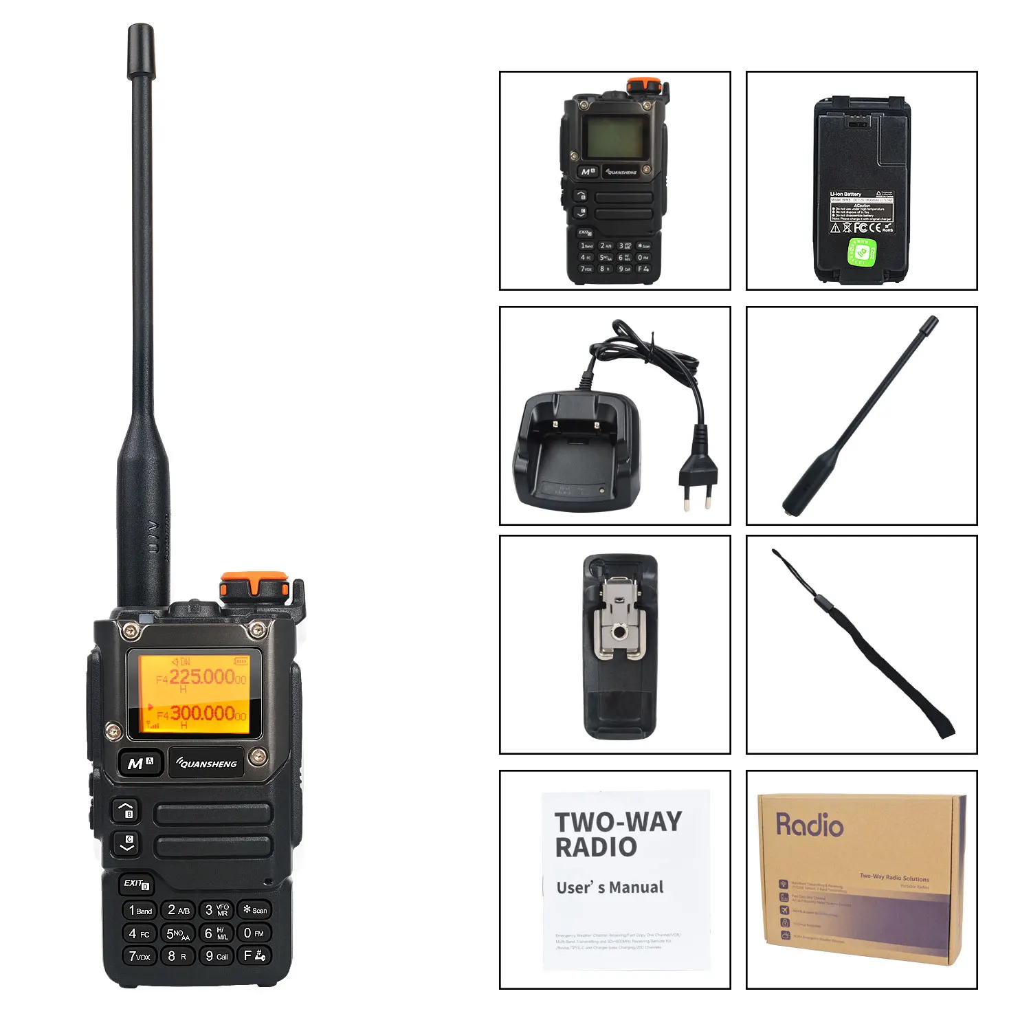 Quansheng-walkie-talkie UV-K5(8), banda de aire de 50-600MHz, Rx, multibanda, 136-600MHz, Tx, DTMF, codificador de frecuencia, copia de Vox, Radio FM