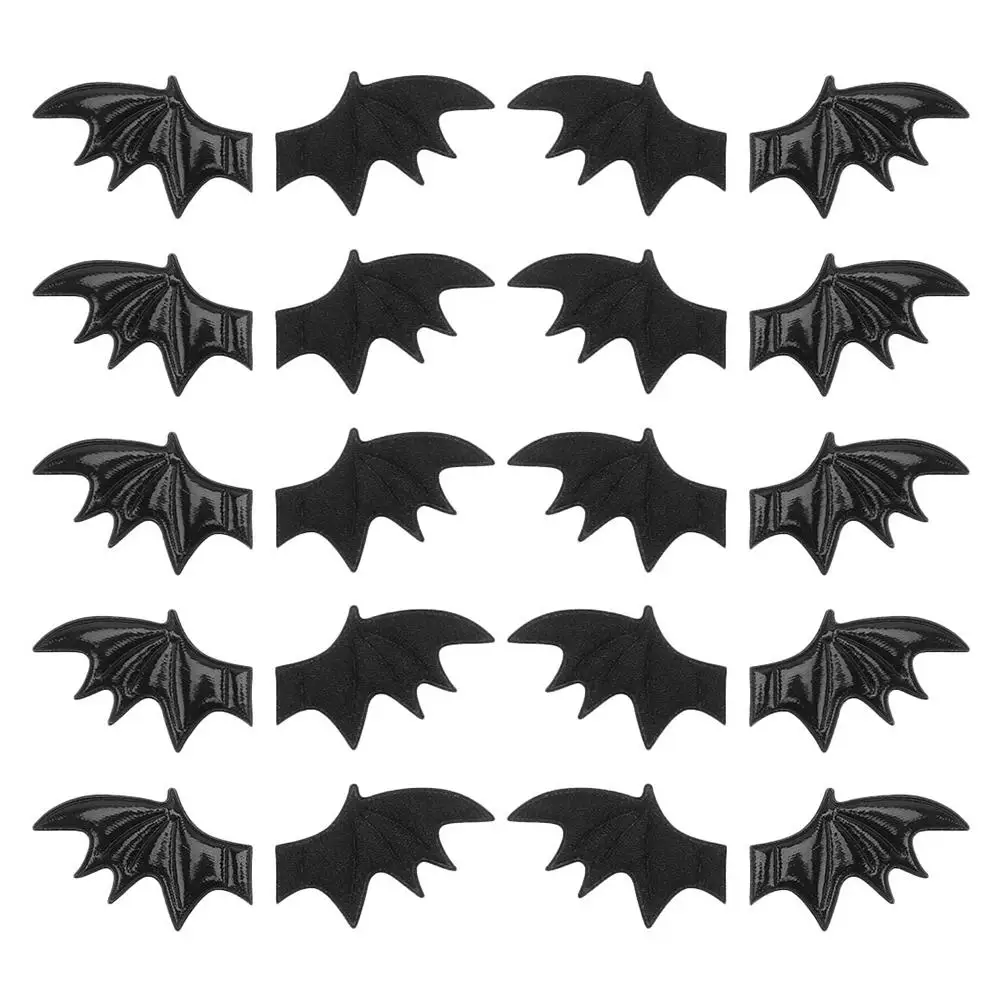 

20 Pcs Bat Wings Embellishment Mini Bats Accessories Halloween Decorations Spooky Applique Sew Iron On Clothing