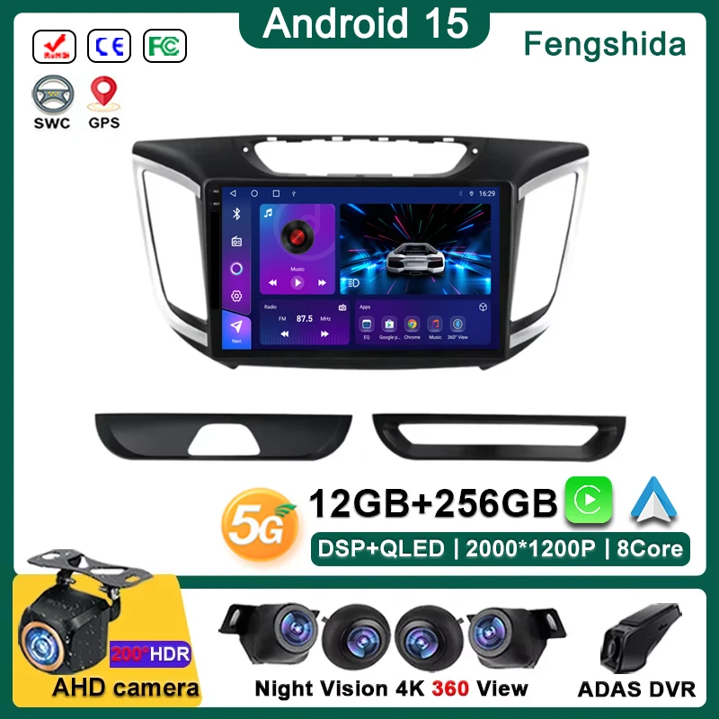 

Android 15 Car Dvd For Hyundai Creta ix25 2015-2018 Auto Radio Multimedia Player GPS Navigation Stereo Head Unit No 2din DVD