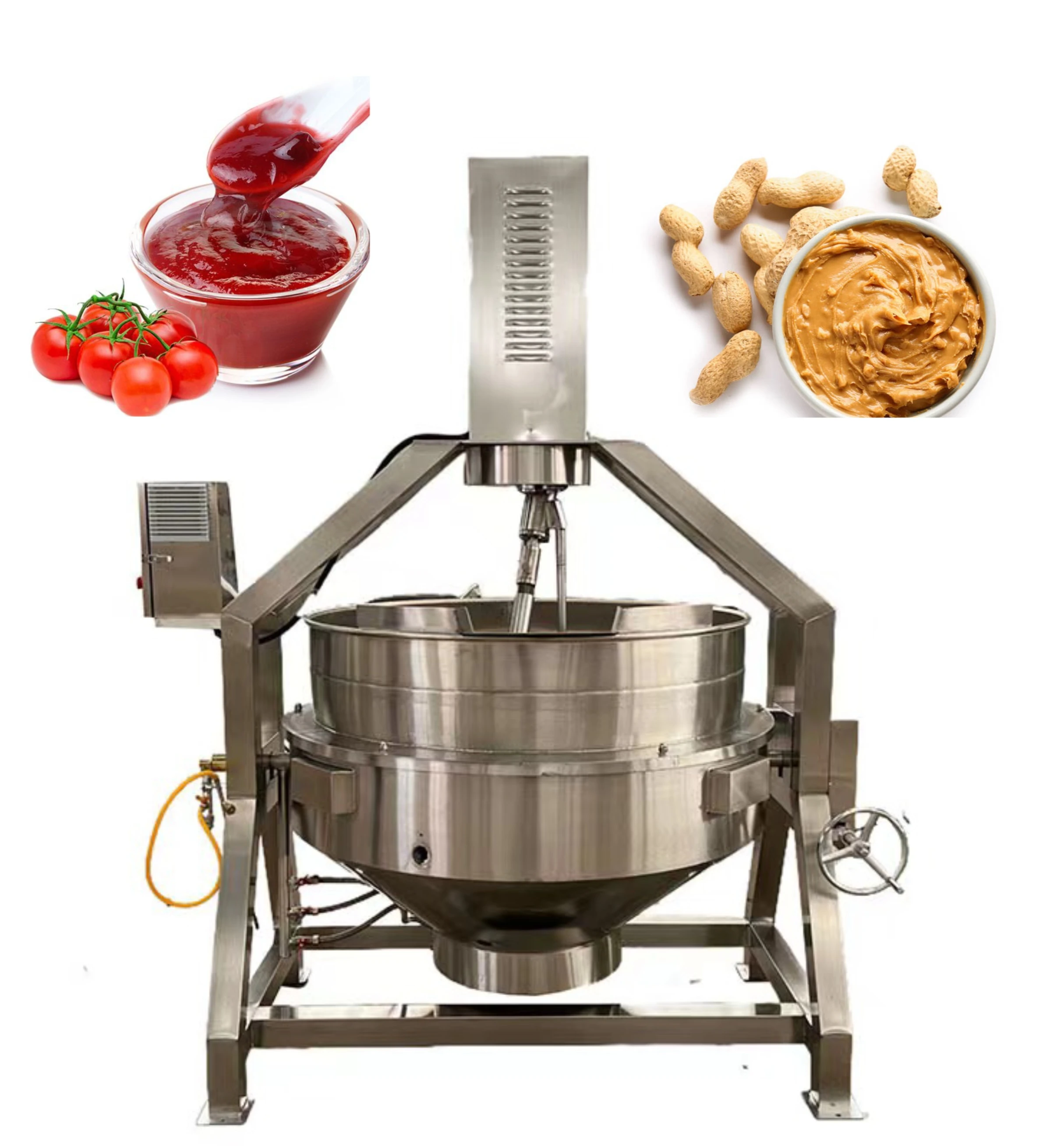 Planet Industrial Semi Automatic Mixer Cooker Pot Planetary Cooking Pot Stir Fry Machine Planet Stirring Wok Large Cooking Pot