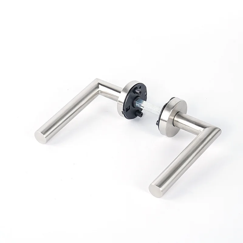 

Bathroom Handle Lock Stainless Steel Sanded Round Tube Right Angle Hollow L-Shaped Fireproof Door Handle Split Wooden Door Handl