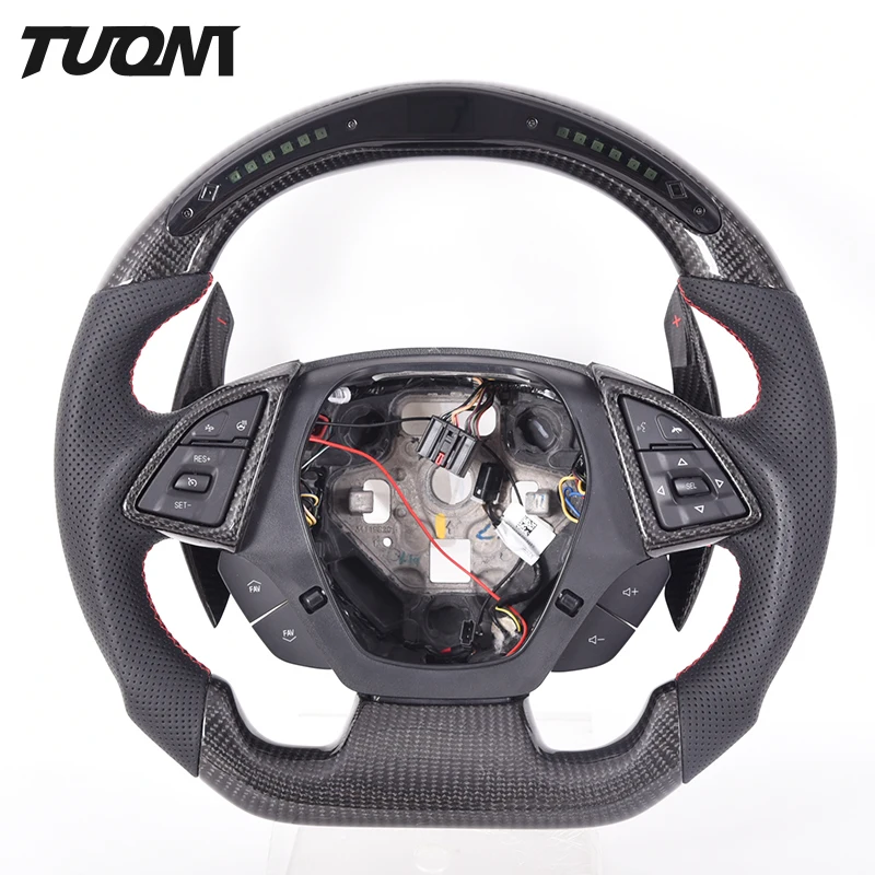 

LED Display Carbon Fiber Steering Wheel For Chevrolet Camaro SS ZL1 Corvette C7 C8 C6 Racing Car Steering Wheel