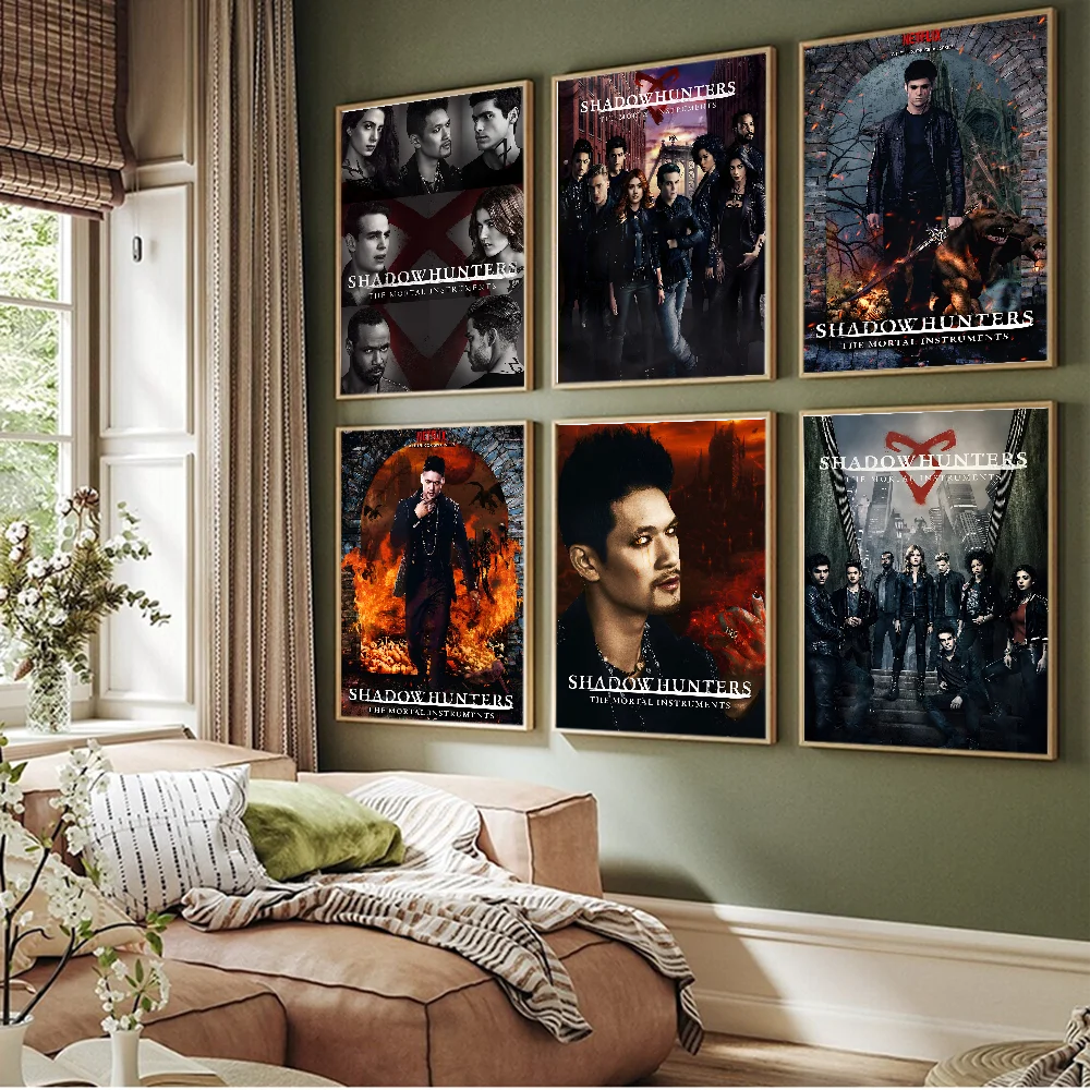 Shadowhunters Retro Kraft Paper Classic Movie Posters Waterproof Paper Sticker Coffee House Bar Decor Art Wall Stickers