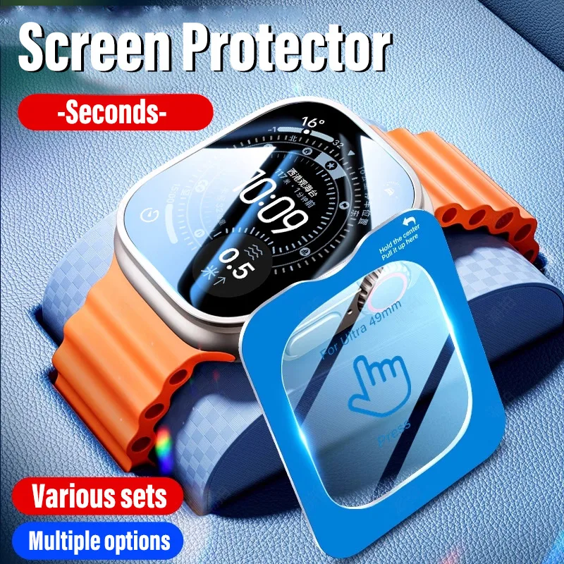 Screen Protector For Apple Watch Ultra 3 49mm Waterproof Auto-alignment easy to stick tool+ Tempered Glass Film Series Ultra 2-1