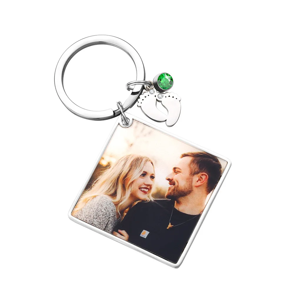 2023 Romantic Personalized Couple Photo Keychain Custom Picture Anniversary Date Calender Keychain Valentine Days Jewelry Gifts
