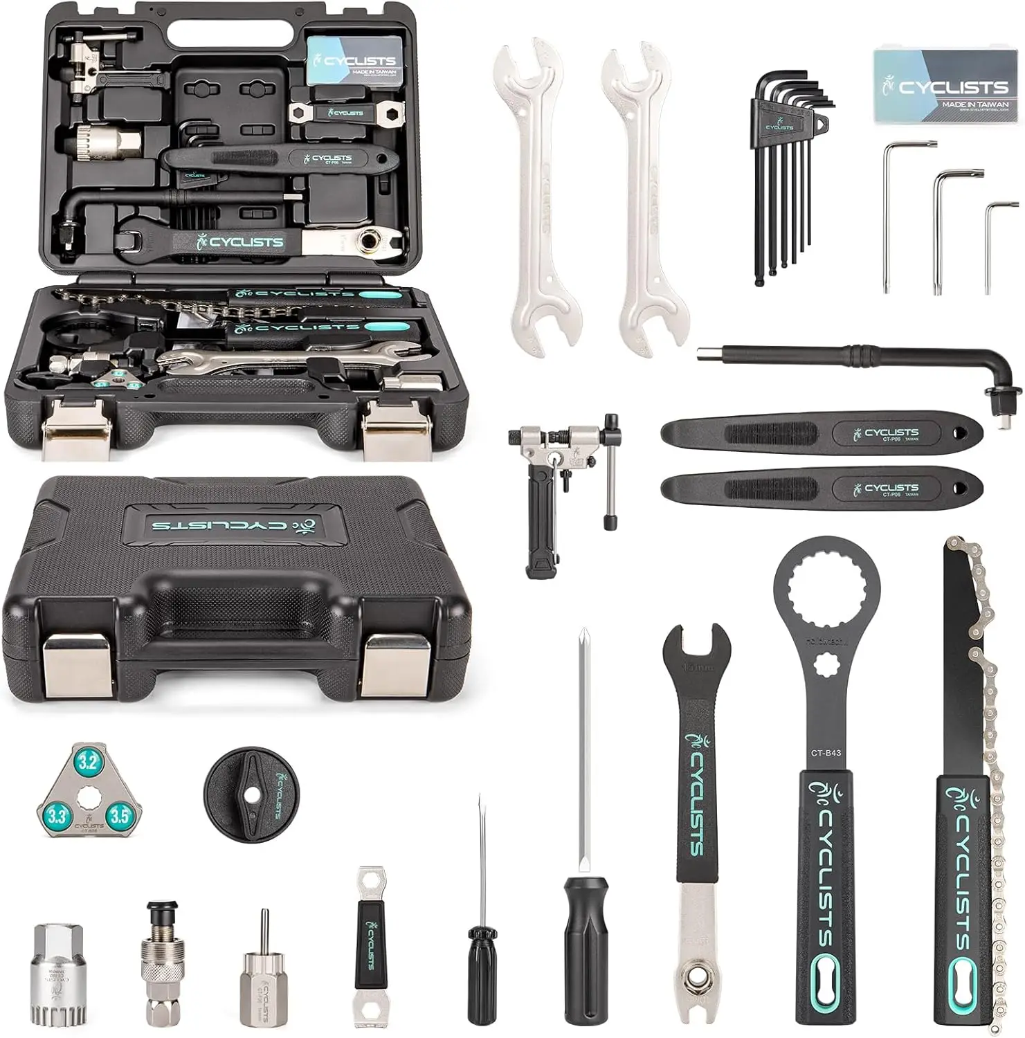 

22-Piece Portable Bike Repair Tool Kit with Storage Case for Road and Mountain Bikes