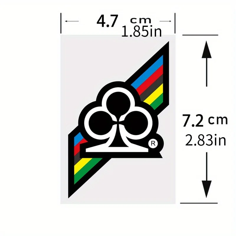 2Pcs/Set Tri-circle Stripe Pattern Vinyl Stickers 4.7cm×7.2cm Waterproof Decals For Bike Motorcycle Helmet Decor