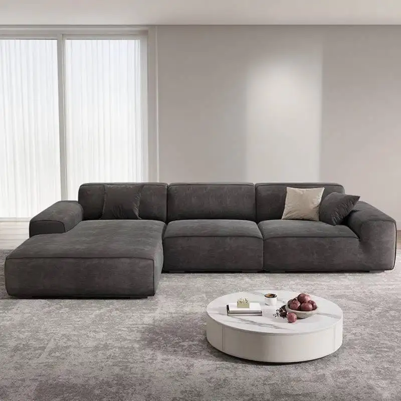 Modern black chenille velvet corduroy fabric new vacuum compression sofa