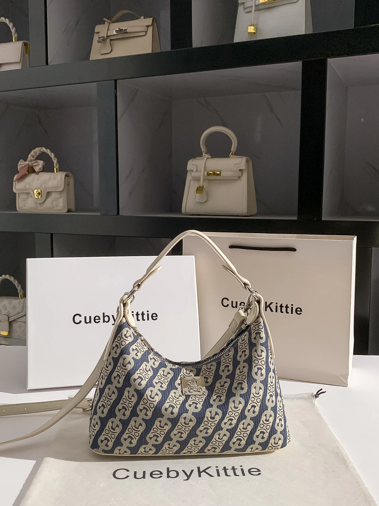 cueby-kittie-borsa-da-donna-con-stampa-a-catena-2025-nuova-borsa-a-tracolla-leggera-a-spalla-singola-versatile-faionable-casual