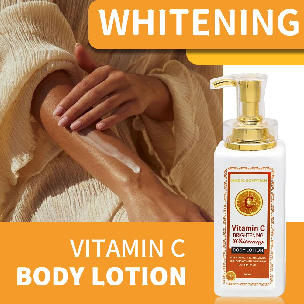 

500ml Oranges Whitening Body Lotion Remov rough Skin Glowing Skin Care Cream with Vitamin C Daily Moisturizer Cream