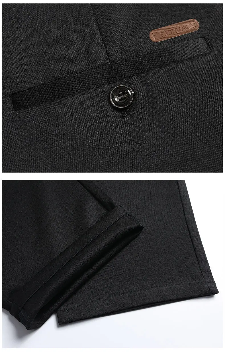 Herren Stretch-Anzughose Business Casual Anzughose Knitterresistent 4-Wege-Stretch Golf Freizeithose Frühling Sommer Blau Schwarz – Detail 2