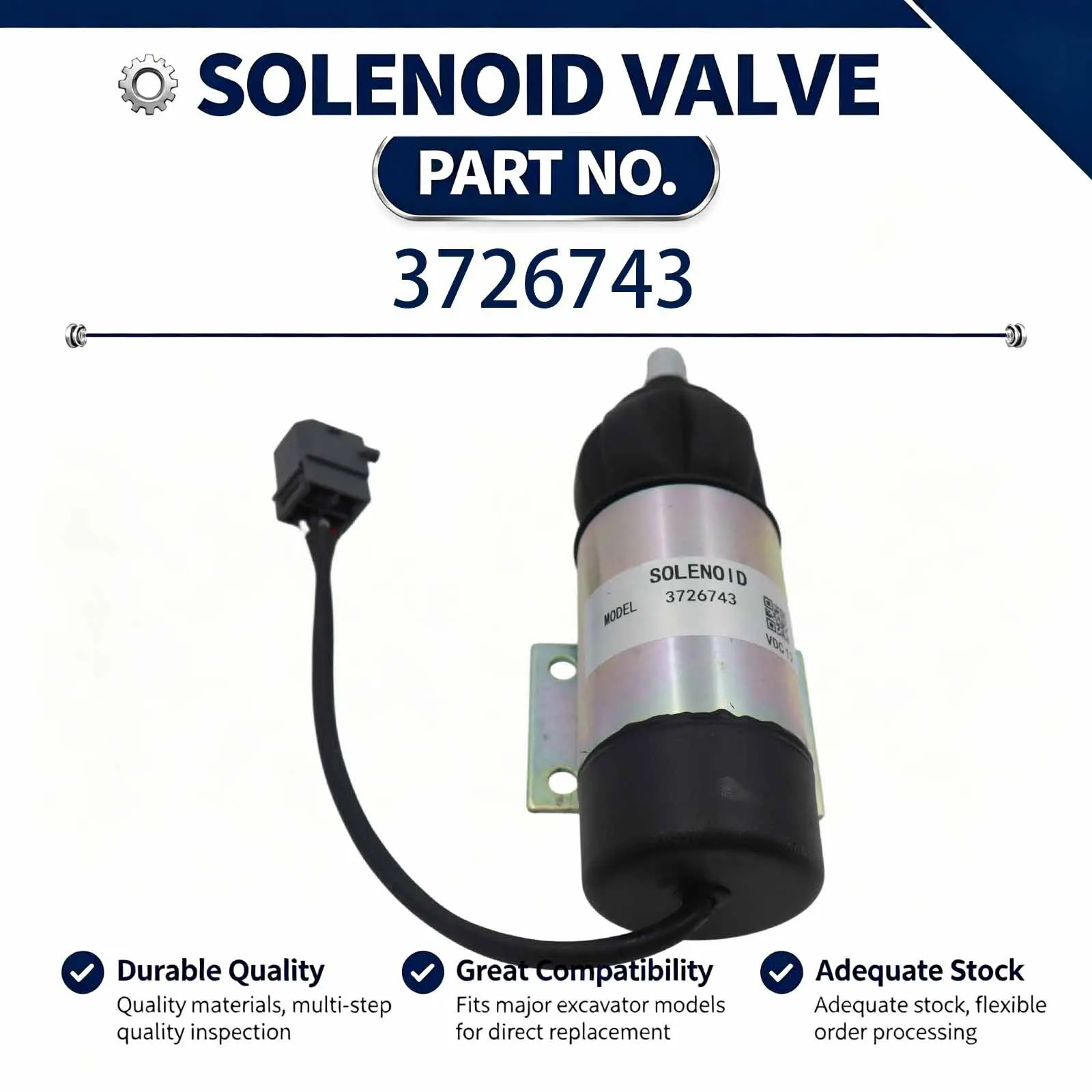 12V Solenoid valve 3726743 Compatible for  CP-U0338 Engine