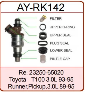 

100sets Fuel Injector Repair Kits For Parts# 23250-65020 For Toyota T100 3.0L 93-95 Runner Pickup,3.0L 89-95For AY-RK142