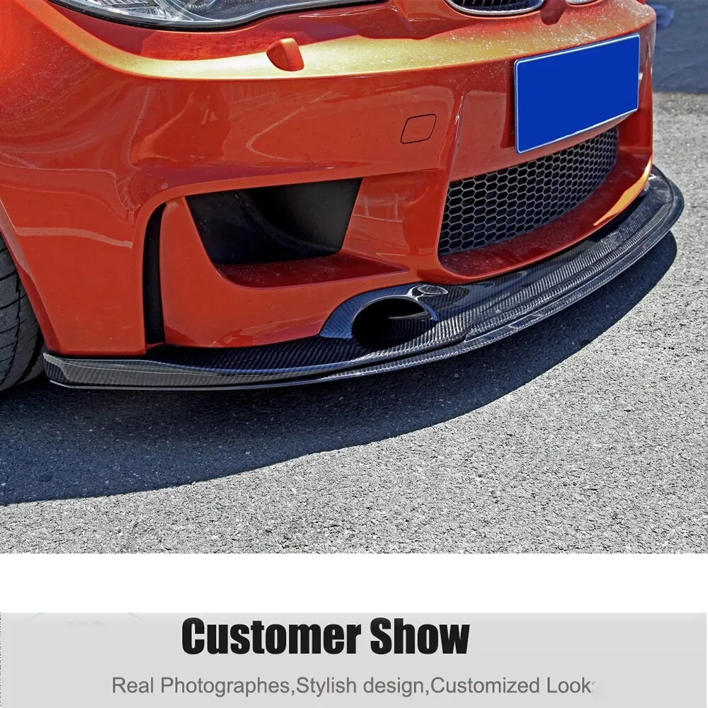 Car Carbon Fiber Front Bumper Lip Spoiler Splitter For BMW 1Serie 2011Up E82 1M Base Coupe 2Door Bumper Protector Plate Body Kit