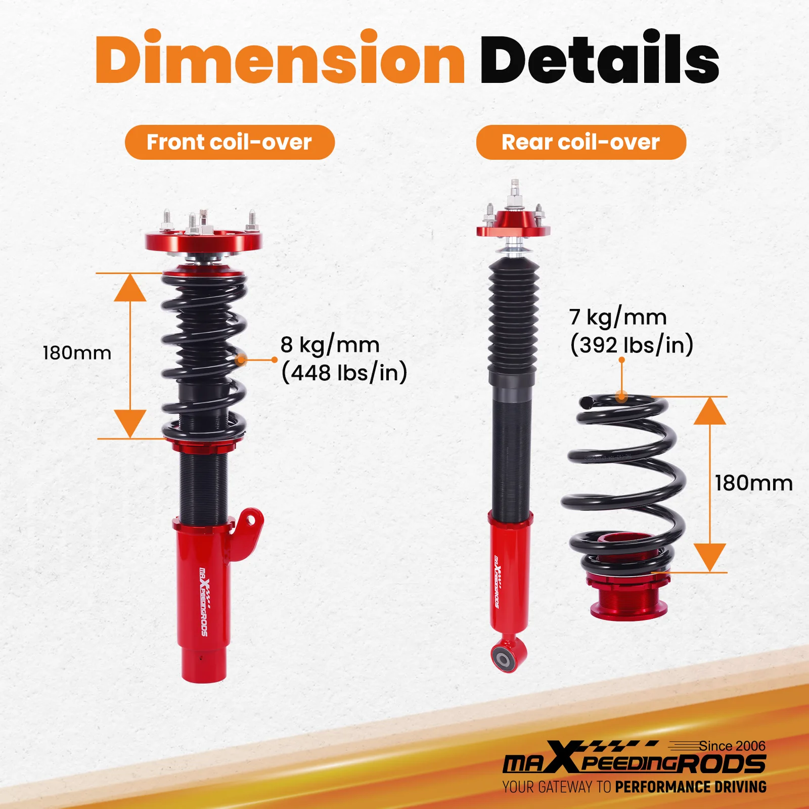 Damping Suspension Shock Coilover for B MW E46 Convertible 318i 330ci 325ci 323ci 320cd 330cd 330i 325i 328i 318d