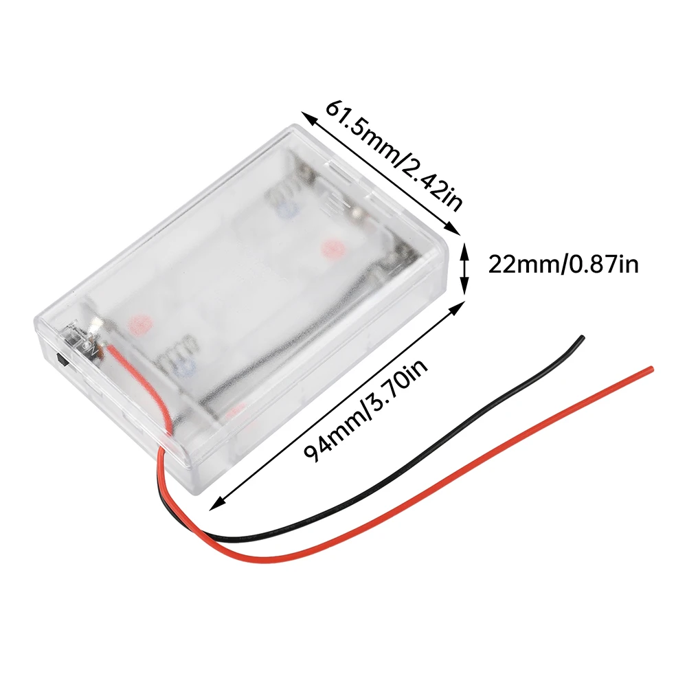 For 21700 18650 Parallel/Series Batteries Solder-Free Power Supply with Cover Wires Switch and Protective Plate 3*Battery Box