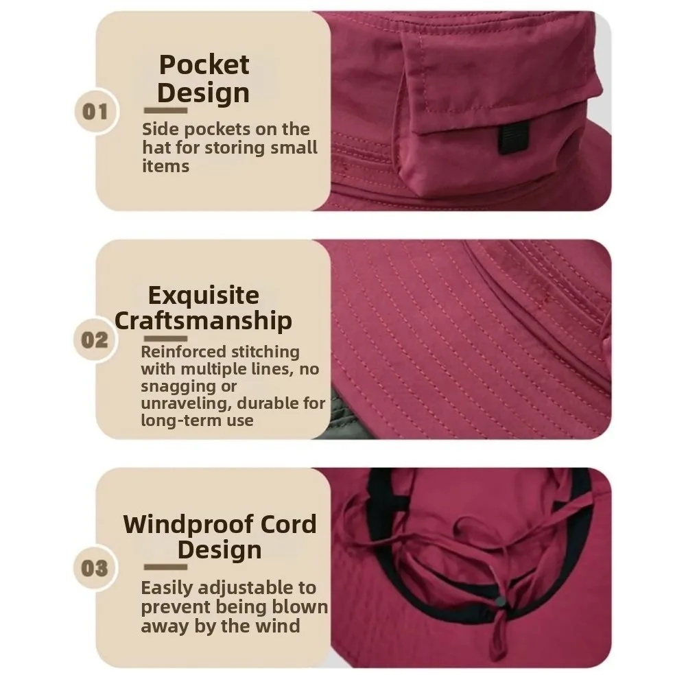 Fashion Foldable Bucket Hat Waterproof Sun Protection Sunscreen Cap With Storage Bag Anti-UV Sunhats Summer