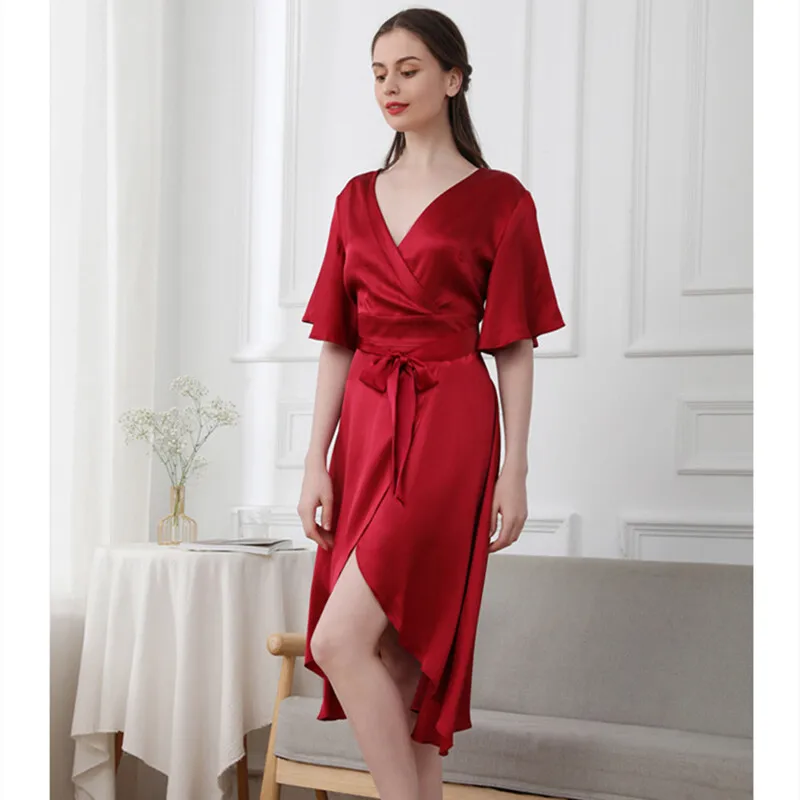 

Charmeuse Dress For Women Mulberry Silk 19 Momme Sleepwear Satin Woven Homewear