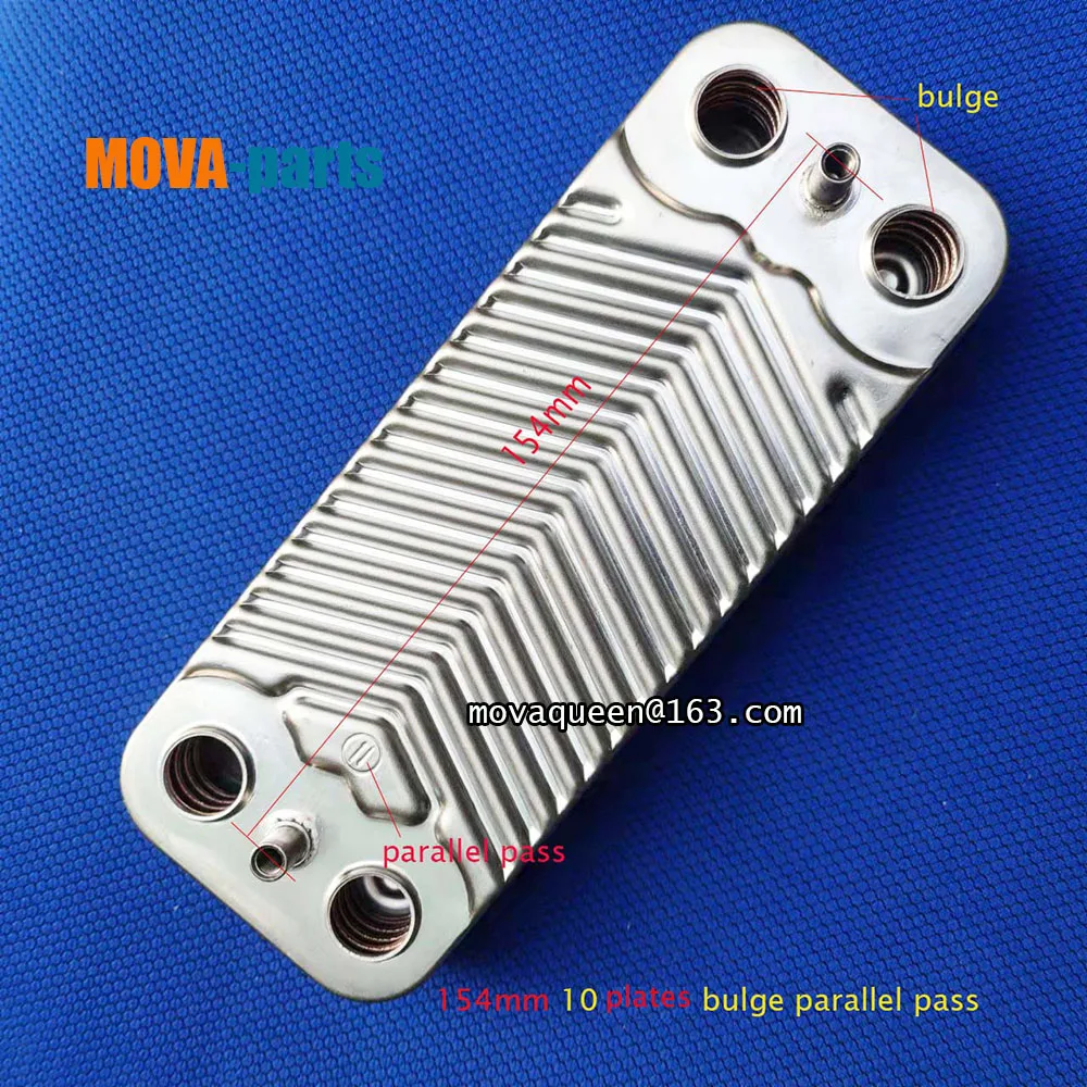 Gas Boilers Accessories Heat Exchanger Secondary Heat Exchanger 154mm 10 Plates Heat Exchanger For Vaillant Beretta Gas Boilers