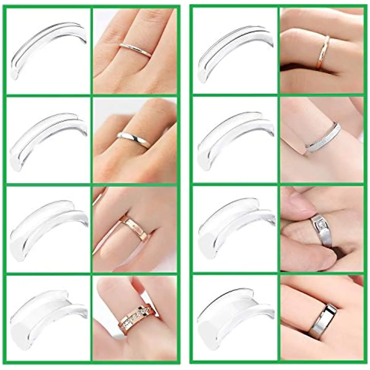 Ajustador de tamaño de anillo para anillos sueltos, para cualquier anillo, espaciador de reductor de tamaño, protector de anillo