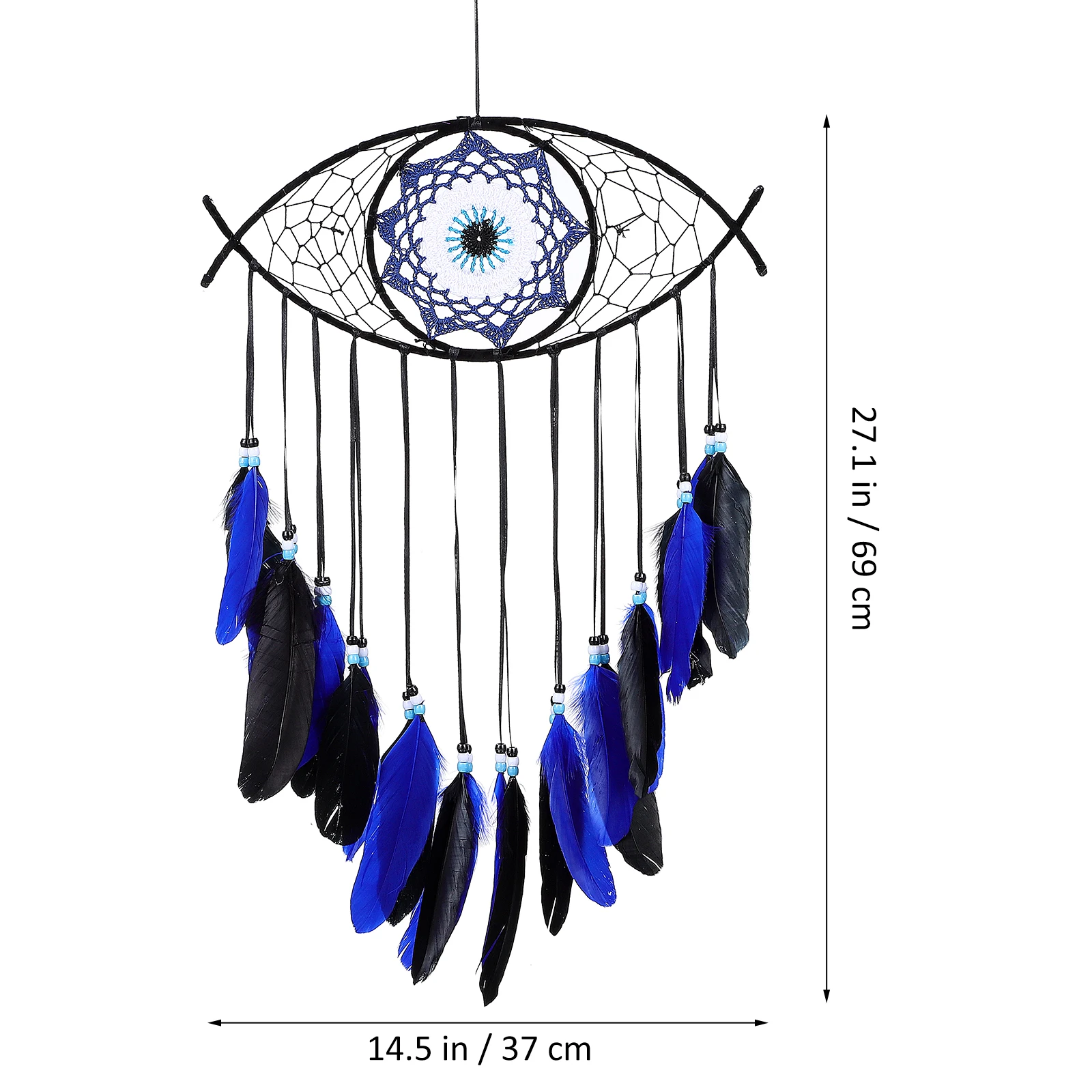 

2 Pcs Eye Decor White Blue Bedroom Bohemian Decorations Wall Dream Catcher For Bedrooms Hanging Bohemian Craft Gifts