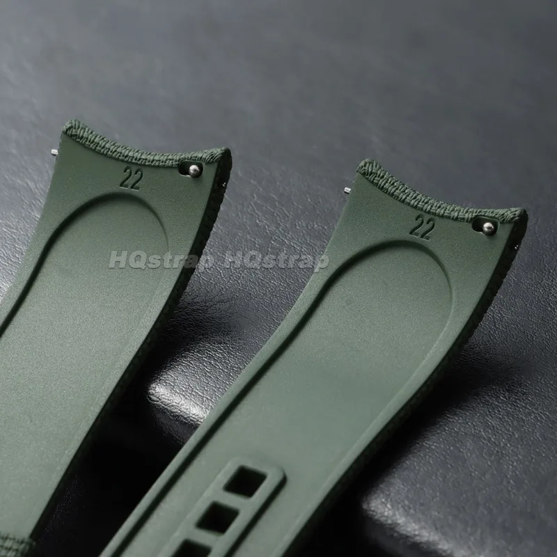 FKM-Gummi-Uhrenarmband mit gebogenem Ende, 20/21/22 mm, strukturierte Oberfläche, hochwertiges Fluorkautschuk-Armband für Seiko und Rolex, Schnellverschluss. – Detail 12