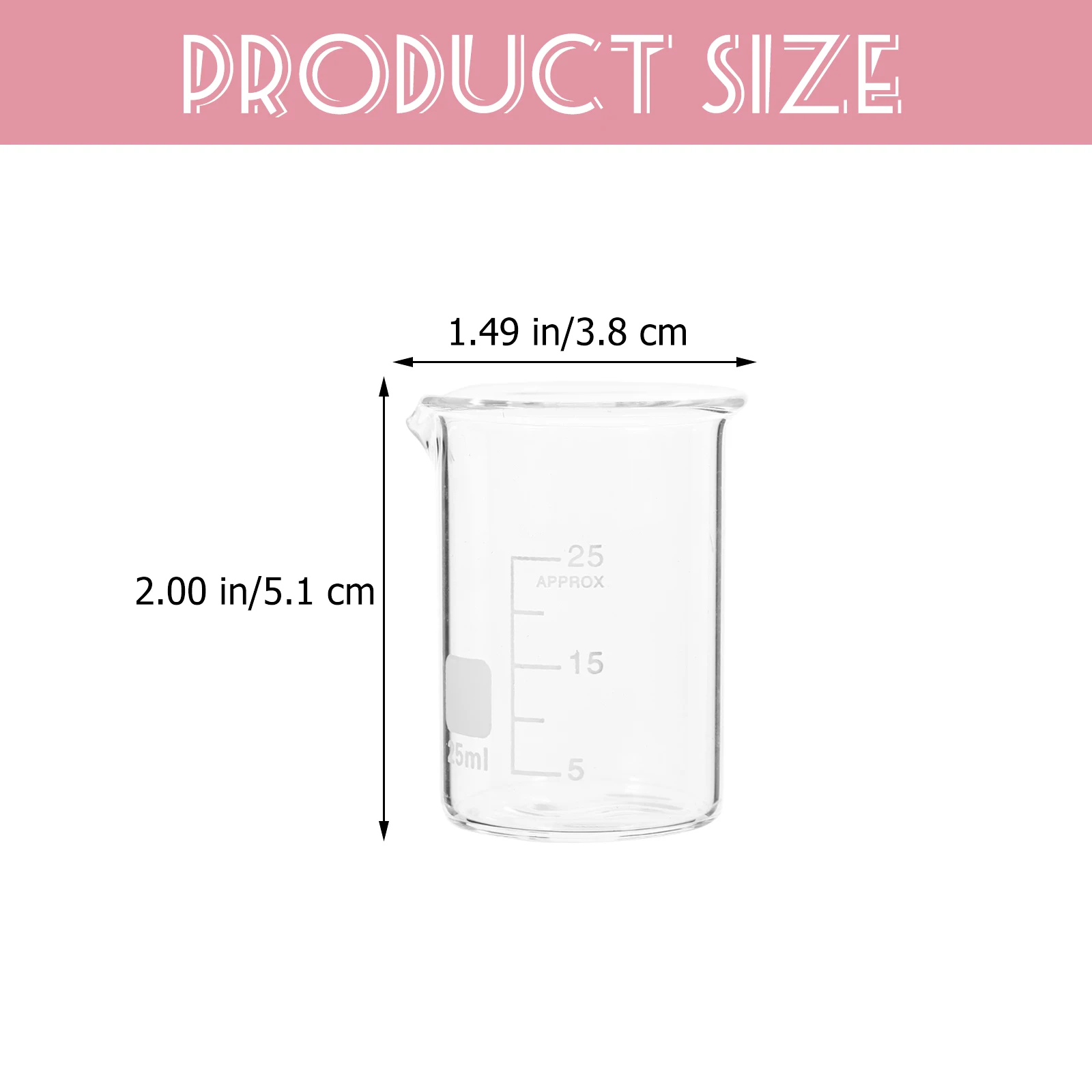 6 قطعة مجموعة أكواب زجاجية وضع مستقر قاعدة حمض مقاومة كيميائيًا أكواب قياس المذيبات كوب قياس المختبر