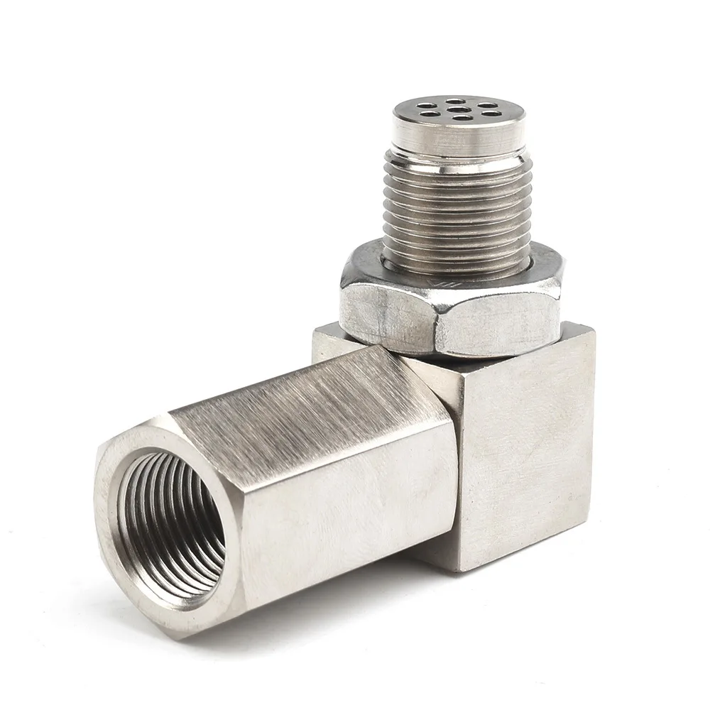 

Exhaust Catalyst Rear O2 Sensor Spacer 90 Degree Mini Catalyst Lambda O2 Adapter CEL Fix M18*1.5 Universal
