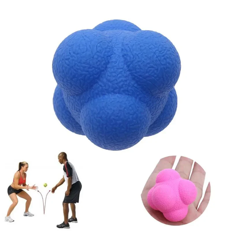 5.5cm Hexagonal Reaction Ball Silicone Agility Coordination Reflex Exercise Sports Fitness Training Ball