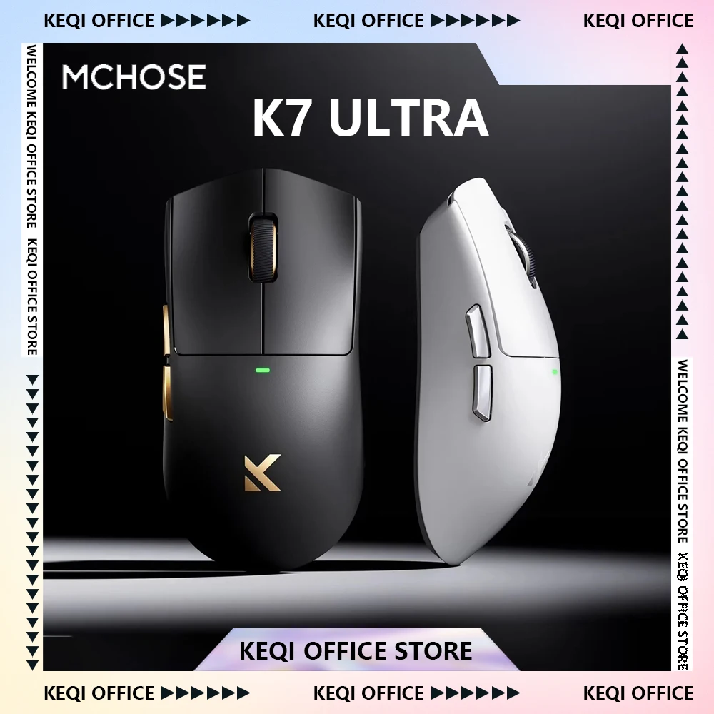Mchose K7 Ultra Mouse 8k Tri-Mode Receiver Magnetic Attraction Base Lightweight Mice Gaming E-Sports Mouse Customized PC Gifts